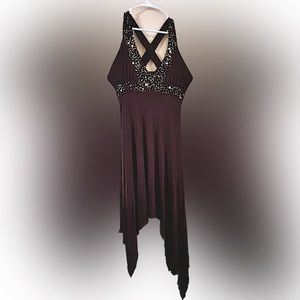 LAKUBO | L | Dress | Dance solo | sequins | Brown & Gold